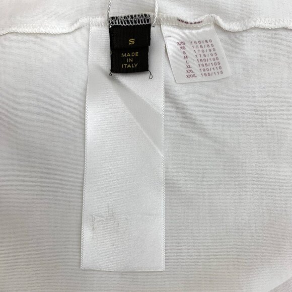 Louis Vuitton White Pocket Checkered Logo Embroidery Round Neck Short Sleeve T-S - Picture 5 of 8